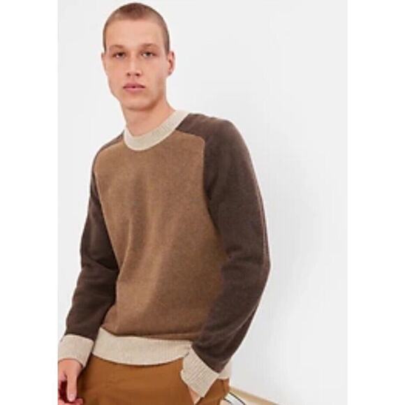 Gap Men’s Crewneck Sweater Recycled Colorblock Brown Size Large NWT